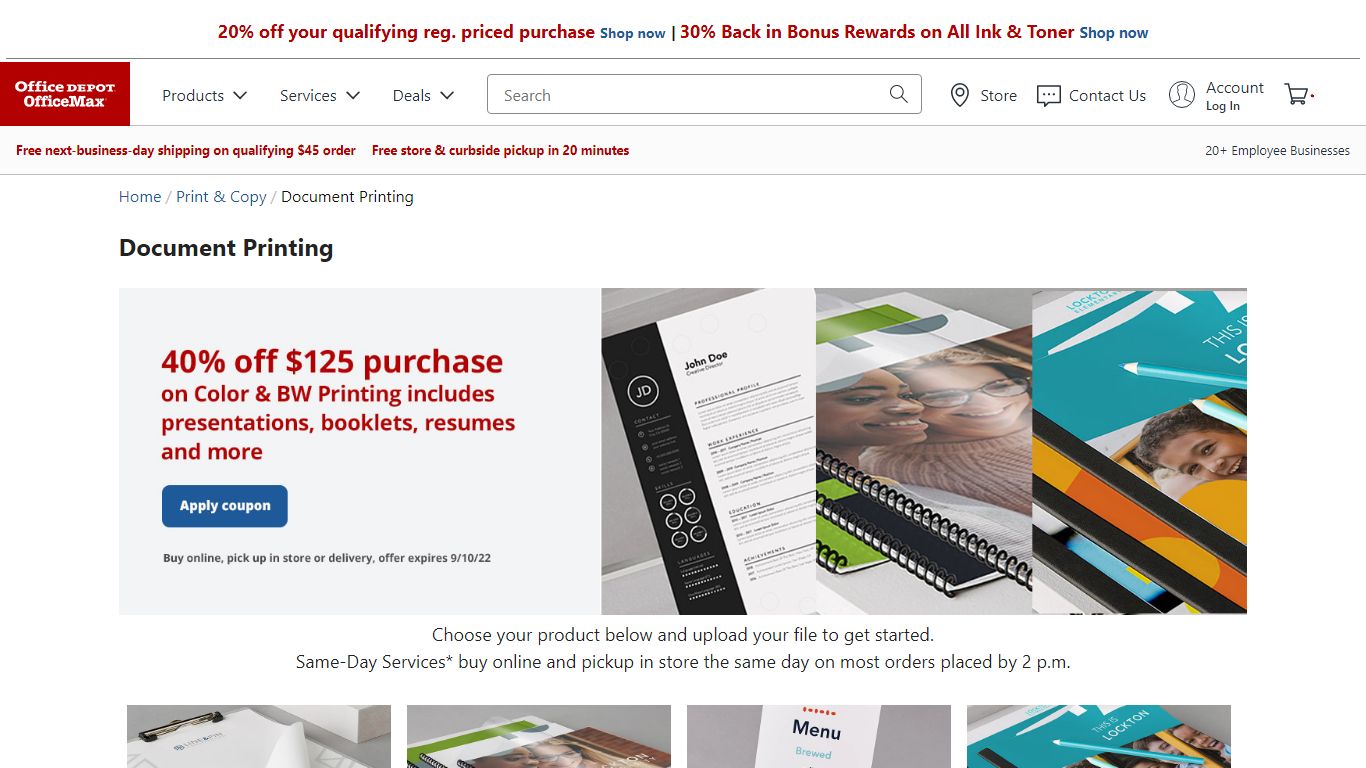 Document Printing | Office Depot